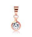 4mm CZ Round Stone Silver Pendant SPEB-80n